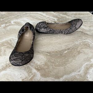 Valentino Garavani 36 US 6 Black Lace Flats ballerina slip on shoes leather